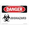 Signmission OSHA Danger Sign, 10" Height, 14" Width, Rigid Plastic, Biohazard, Landscape, 1014-L-1933 OS-DS-P-1014-L-1933 - alternate 1